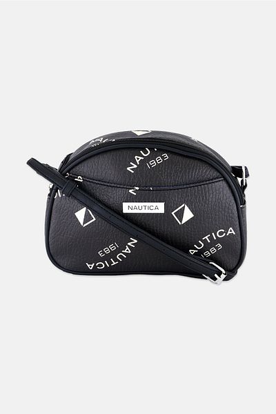 Nautica Women Brand Logo Cross Body Bag 15 H x 22 L x 6 W cm, Black