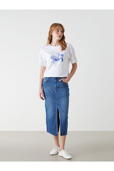 LC Waikiki Γυναικείο μπλουζάκι New Season Crew Neck Printed - S5HA71Z8