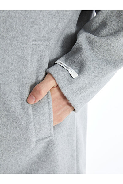 LC Waikiki Gray Standard Fit Jacket Collar Men's Cashmere Coat