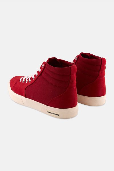 Sun Stone Men Jett Medium High Cut Casual Shoes, Red