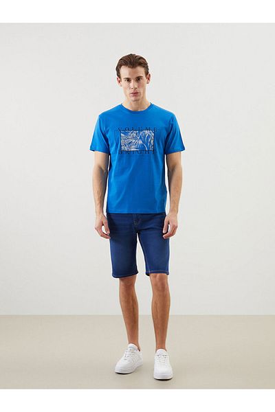 LC Waikiki Tricou pentru bărbați din bumbac pieptănat imprimat cu mânecă scurtă, sezon nou - S5JH07Z8