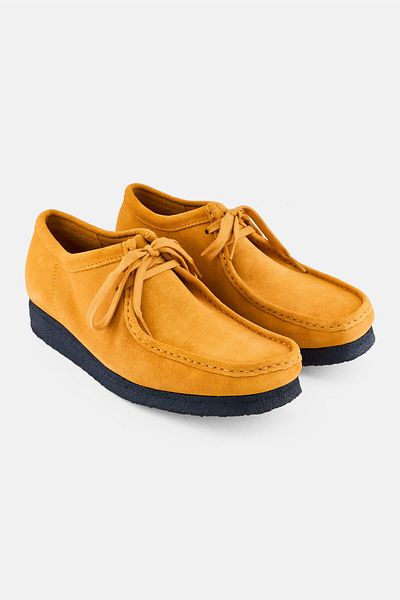 CLARKS Men Standard Wallabee Slip On Casual Shoes, Mustard