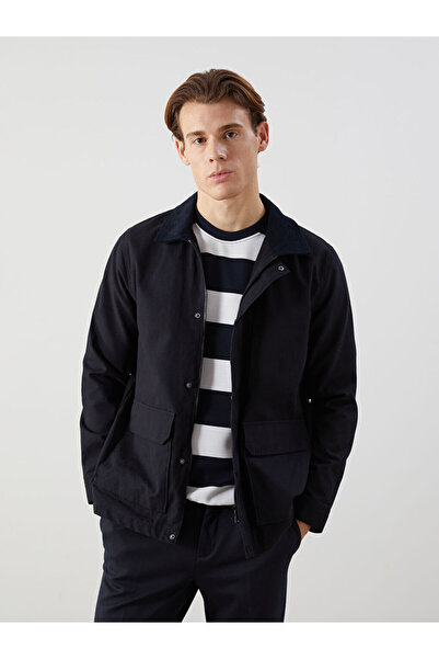 LC Waikiki Navy Blue Comfortable Fit Shirt Collar Men's Coat