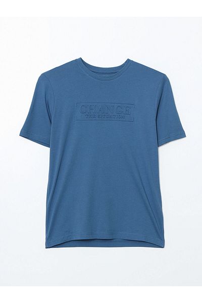 LC Waikiki Green Crew Neck Short Sleeve Printed Combed Cotton Men's T-Shirt