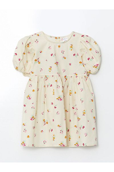 LC Waikiki Crew Neck Printed Girl's Dress