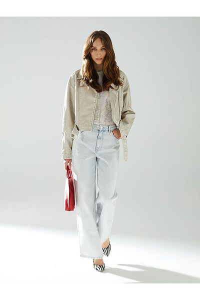 LC Waikiki Pantaloni de damă în jean Wideleg