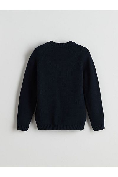 LC Waikiki Blumenstrickpullover für Mädchen mit Rundhalsausschnitt
