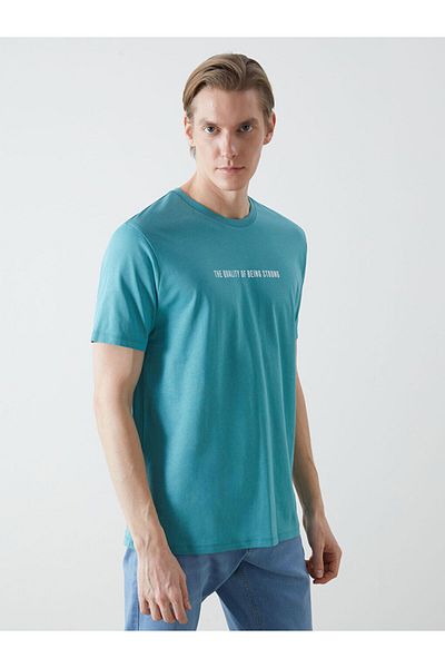 LC Waikiki LCW Herren-T-Shirt mit Rundhalsausschnitt und Aufdruck