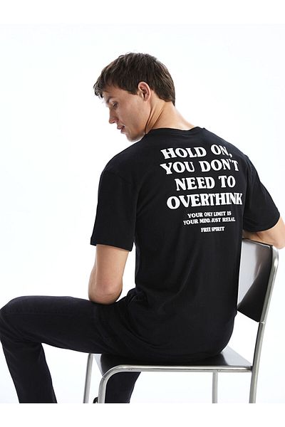 LC Waikiki Νέα σεζόν Crew Neck κοντομάνικο εμπριμέ χτενισμένο βαμβακερό ανδρικό Tisort - S5I306Z8