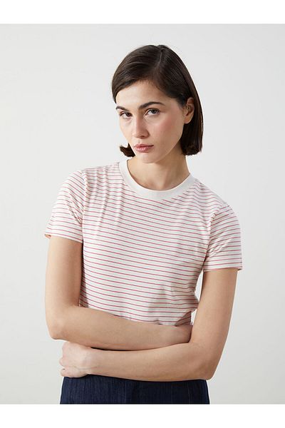 LC Waikiki New Season Crew Neck Striped Women's T-Shirt - S5Cc24Z8