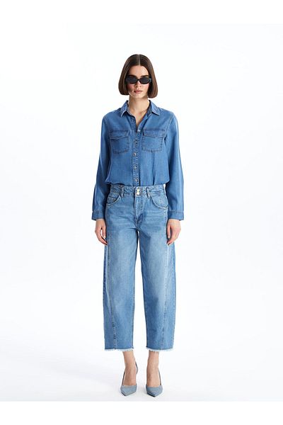 LC Waikiki Pantaloni de damă, cu talie elastică, crocodil