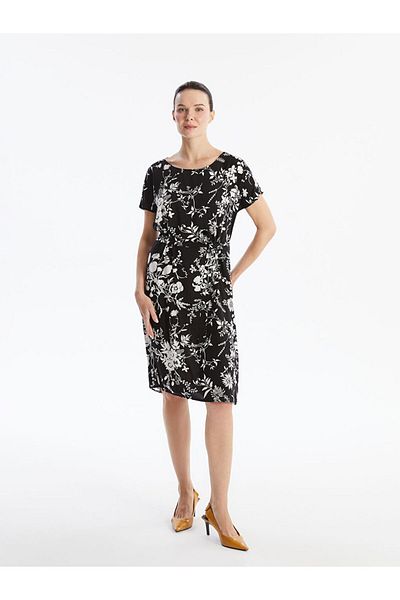 LC Waikiki LCW Crew Neck Print Short Sleeve Women's Dress