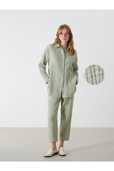 LC Waikiki New Season Elastic Waist Straight Muslin Women's Trousers - S52601Z8
