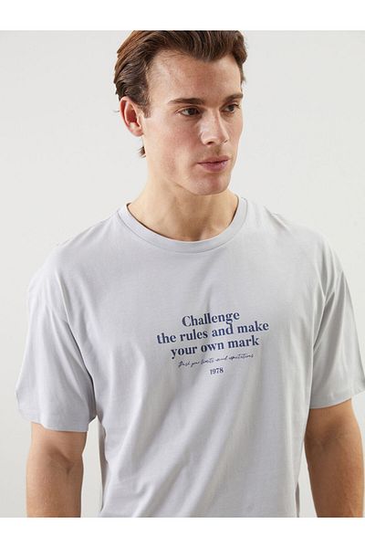 LC Waikiki Crew Neck Short Sleeve Printed Combed Cotton Men's T-Shirt