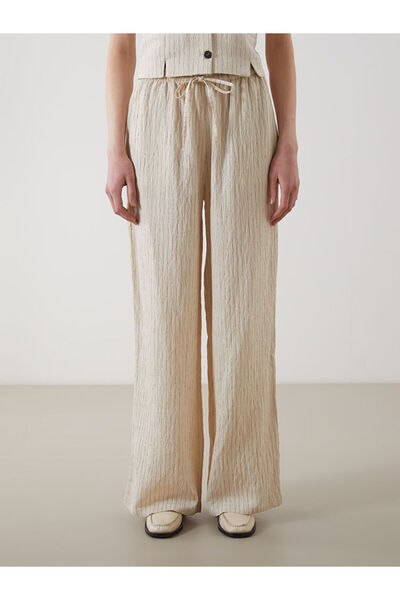 LC Waikiki Elastic Waist Striped Women's Trousers