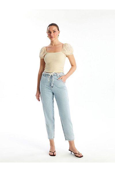 LC Waikiki Pantaloni Jean de damă Balloon Fit