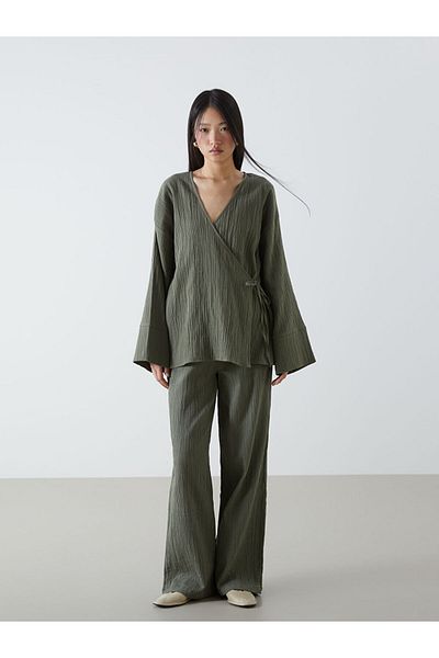 LC Waikiki Elastic Waist Textured Women's Trousers