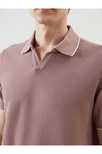 LC Waikiki Polo Neck Short Sleeve Men's Textured T-Shirt