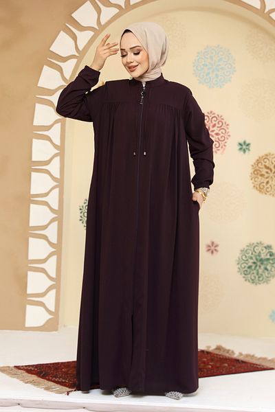 Neva Style Hijab cu fermoar prune 45290MU