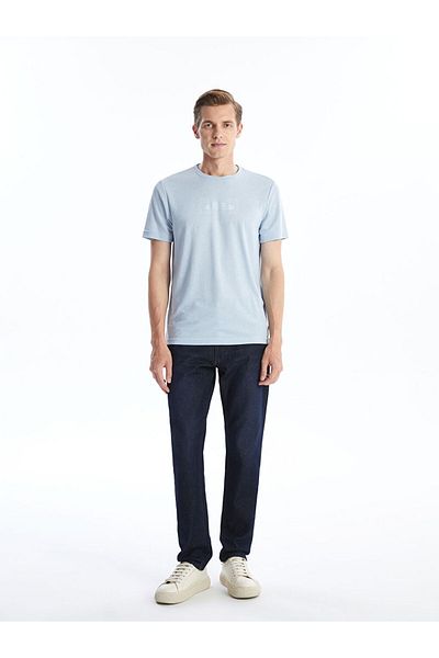 LC Waikiki Tricou pentru bărbați din bumbac pieptănat imprimat cu mânecă scurtă, sezon nou - S4NF54Z8