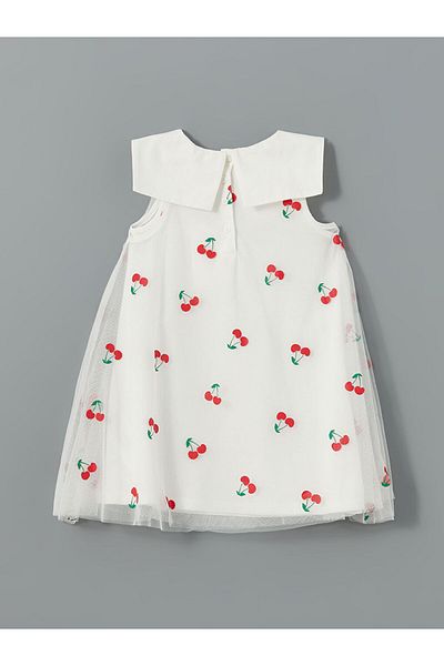 LC Waikiki New Season Cherry Printed Tulle Girl's Dress - S5As16Z1