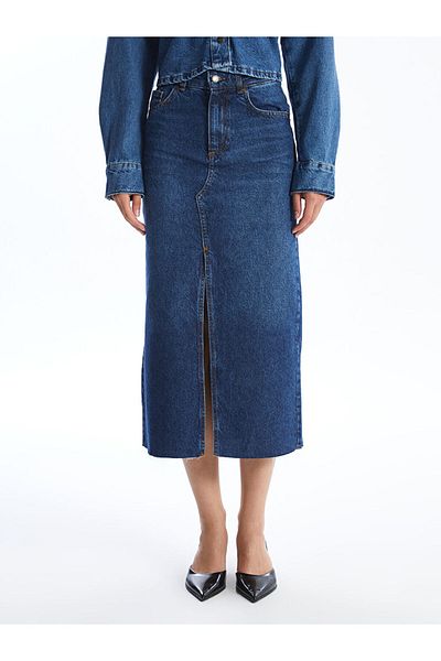 LC Waikiki Lcw Standard Fit Women's Jean Skirt Fast Fashion