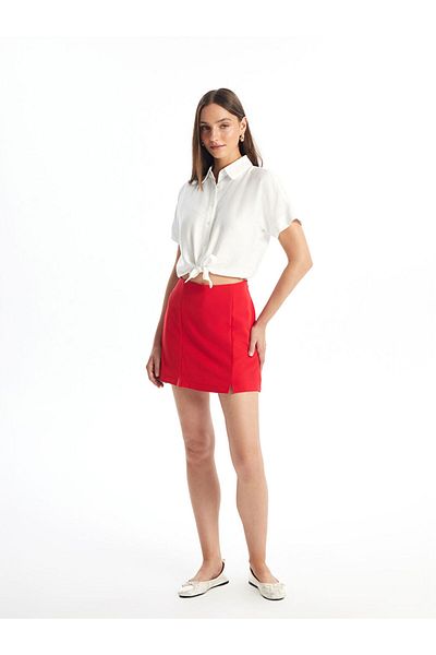 LC Waikiki Lcw Women's Waist Zipper Straight Shorts Skirt Fast Fashion