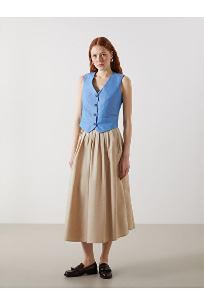 LC Waikiki Satin Women's Pleated Skirt with Waist Cord by Uzg Store for Style...