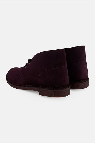 CLARKS Men Standard Desert Lace Up Ankle Boots, Burgundy