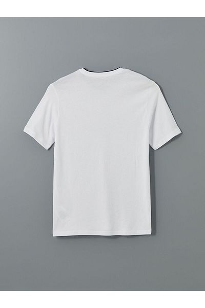 LC Waikiki Tricou pentru bărbați din bumbac pieptănat cu mânecă scurtă cu decolteu