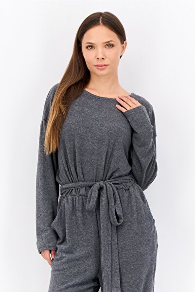 Philosophy Women Solid Long Sleeve Jumpsuit, Grey