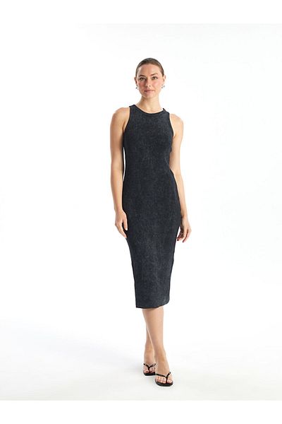 LC Waikiki Lcw Crew Neck Women's Bodycon Dress Fast Fashion