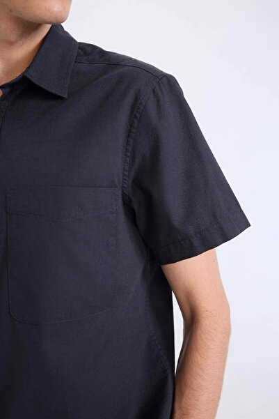 DeFacto Short Sleeve Anthracite Men's Shirt D7551Ax/Ar190