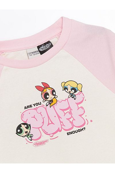 LC Waikiki Lcw Crew Neck Powerpuff Girls Printed Girls Crop T-Shirt