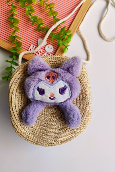 Nisankids Κοριτσίστικη ψάθινη τσάντα Kuromi για τα Χριστούγεννα (Ρυθμιζόμενο λουράκι)