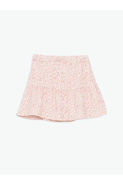 LC Waikiki Floral Girl's Shorts Skirt with Elastic Waist