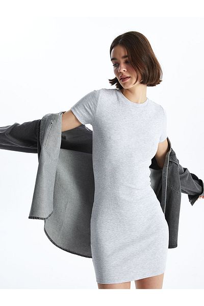 LC Waikiki Crew Neck Straight Short Sleeve Women's Dress