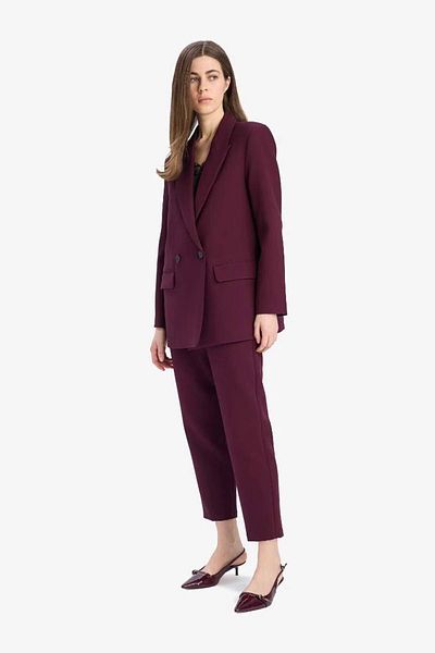 DeFacto Carrot Fit Zippered High Waist Claret Red Women's Trousers C2466Ax/Br171