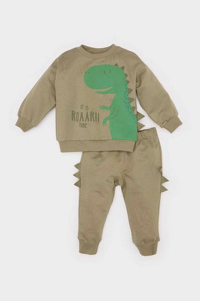 DeFacto Dark Khaki Baby Boy Top and Bottom Set E4910A5/Kh459