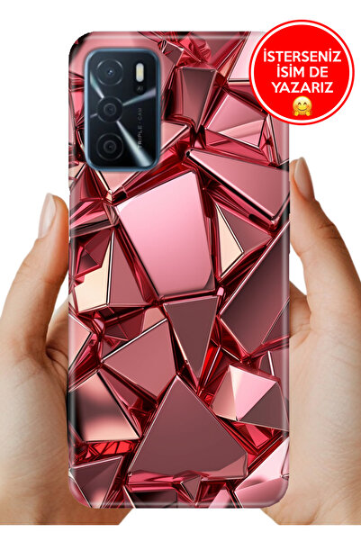 OPPO A16 (CPH2269) Kılıf Desenli Rubber Kamera Korumalı Silikon PembeDeco