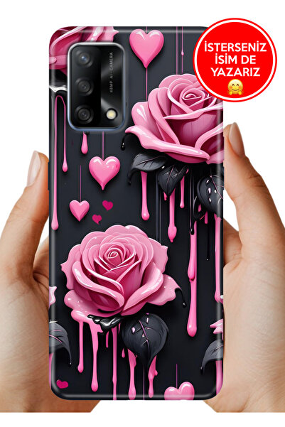 OPPO A74 4G Uyum Kılıf Desenli Baskılı Kamera Korumalı Silikon Akan Güller