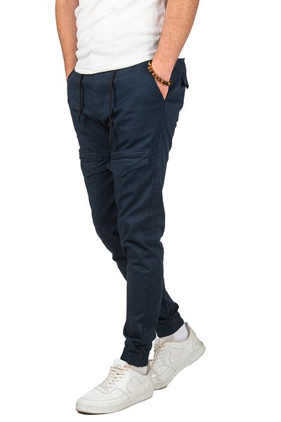 Rizz up Navy Blue Men's Cargo Pants with Front Pocket and Flap 2000192