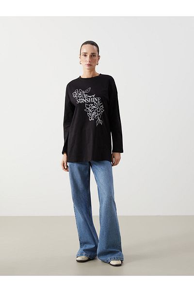 LC Waikiki New Season Crew Neck Floral Women's Tunic - S5Jg53Z8