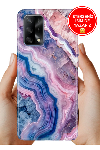 OPPO A74 4G Uyum Kılıf Lüks Desenli Silikon Cover Case Flues Ametist