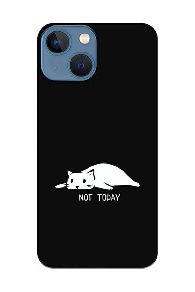 frondcase حافظة هاتف آيفون 13 ميني نوت توداي كات باللون الأسود