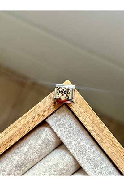 YOUES JEWELRY Italyan Charm Good Kalp Paslanmaz Çelik Charm 9mm Charm Eki Link