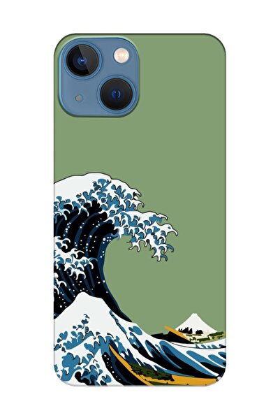 frondcase حافظة لهاتف آيفون 13 ميني كاناجاوا باللون الأخضر