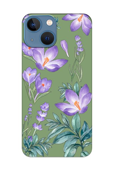 frondcase حافظة لهاتف آيفون 13 ميني وينتر فلاور جرين