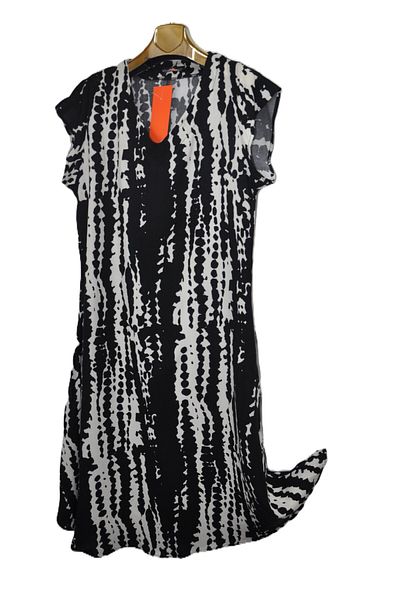 elma abone Summer Dress - Black and White Large Size