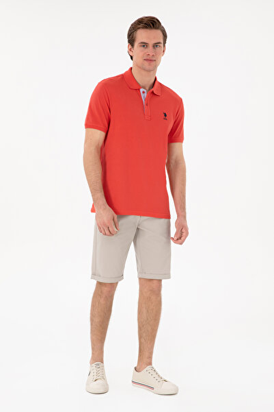 U.S. Polo Assn. Men's Regular Fit Polo Neck Red Basic T-Shirt 50298031-Vr213